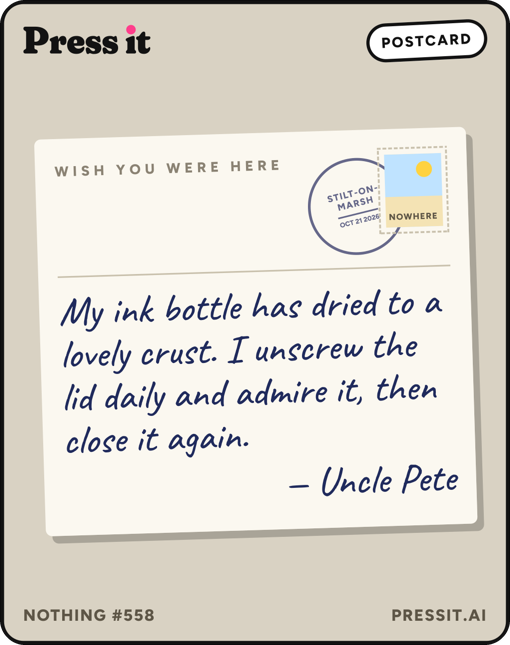 A Nothing: a postcard