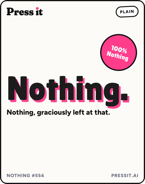 A Nothing: the standard card